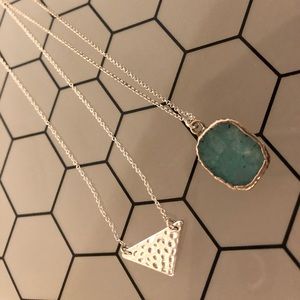 Luna Norte Two Necklace Turquoise & Silver Pendant